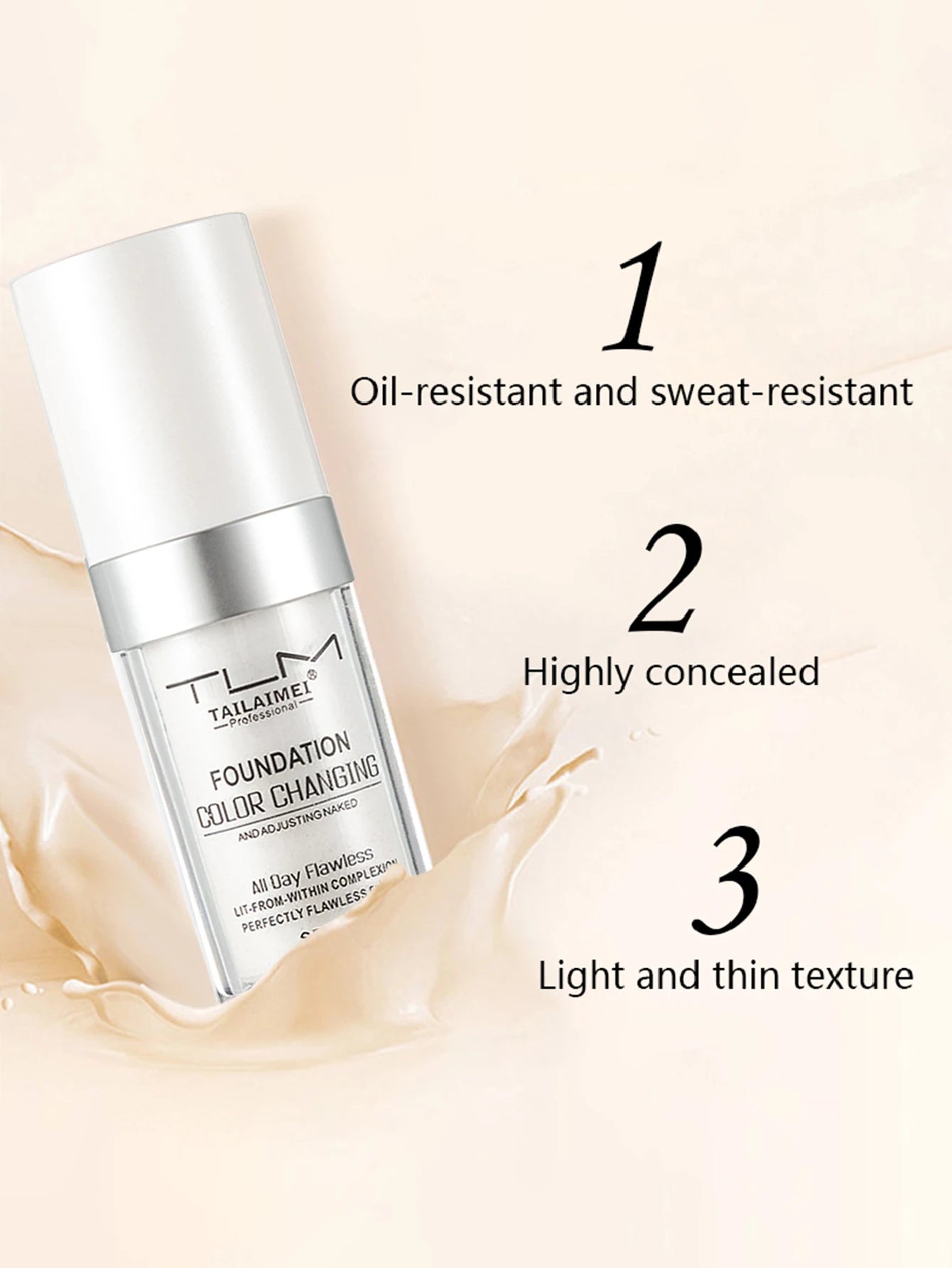 TLM Magic Color-Changing Foundation SPF 15-30mL For All Skin Tones