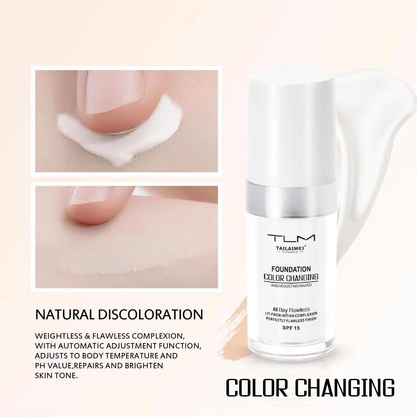 TLM Magic Color-Changing Foundation SPF 15-30mL For All Skin Tones